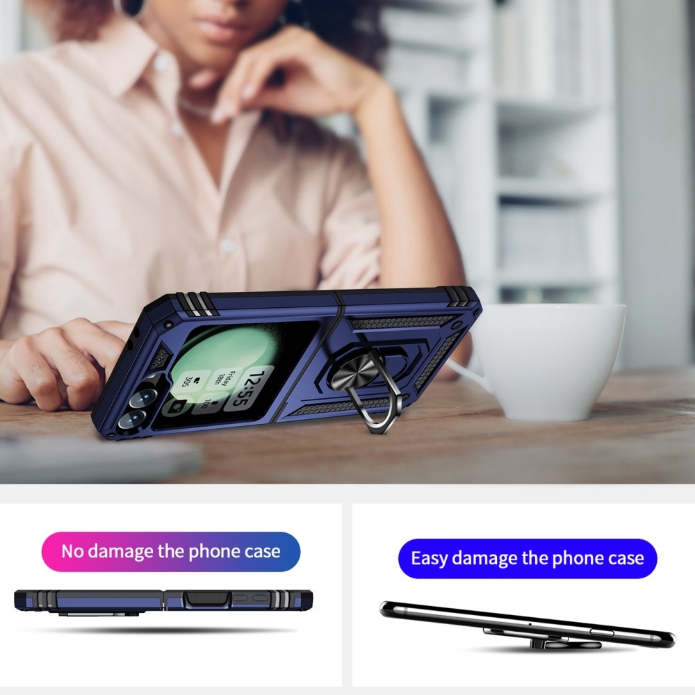 Gyűrűálló borítás Samsung Galaxy Z Flip6 5G / Z Flip7 FE 5G készülékhez - kék