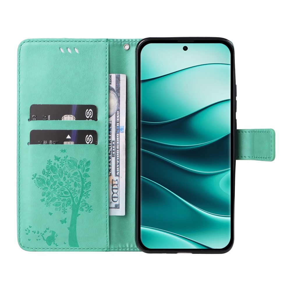 Fák könyve tok Xiaomi Redmi Note 14 Pro 5G/Poco X7 5G/Note 14 Pro+ 5G - teal színben
