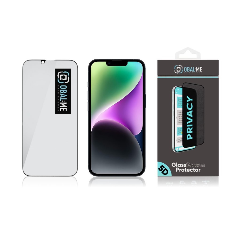 CSOMAG:ME Privacy 5D edzett üveg Apple iPhone 13/13 Pro/14 fekete iPhone 13/13 Pro/14 számára