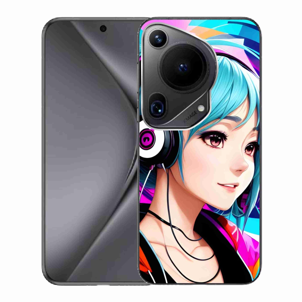 Gél borító mmCase a Huawei Pura 70 Ultra - lány fejhallgatóval