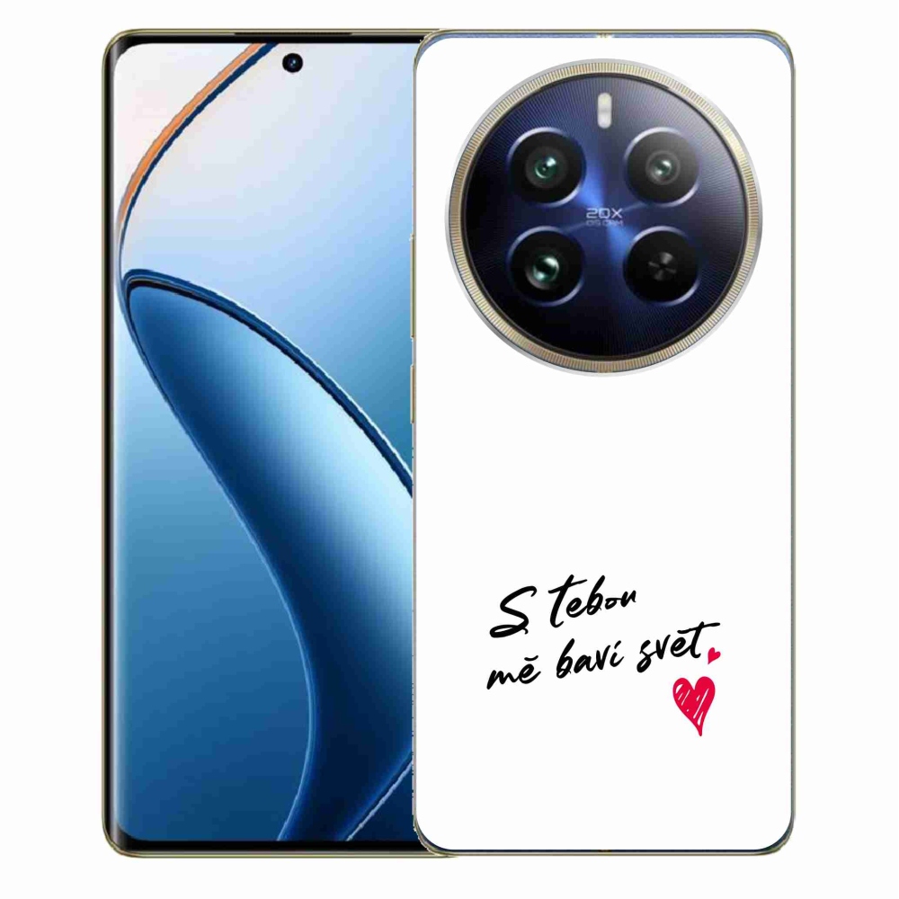 Gél borító mmCase a Realme 12 Pro 5G/12 Pro+ 5G számára - szerelmes szöveg 1 fehér háttér