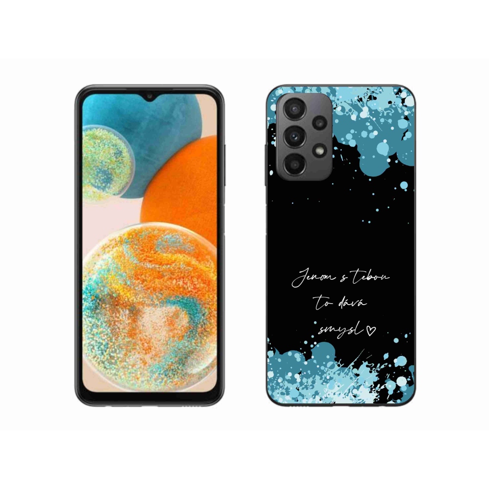 Gél borító mmCase Samsung Galaxy A23 4G/5G - szöveg szerelemben fekete háttérrel