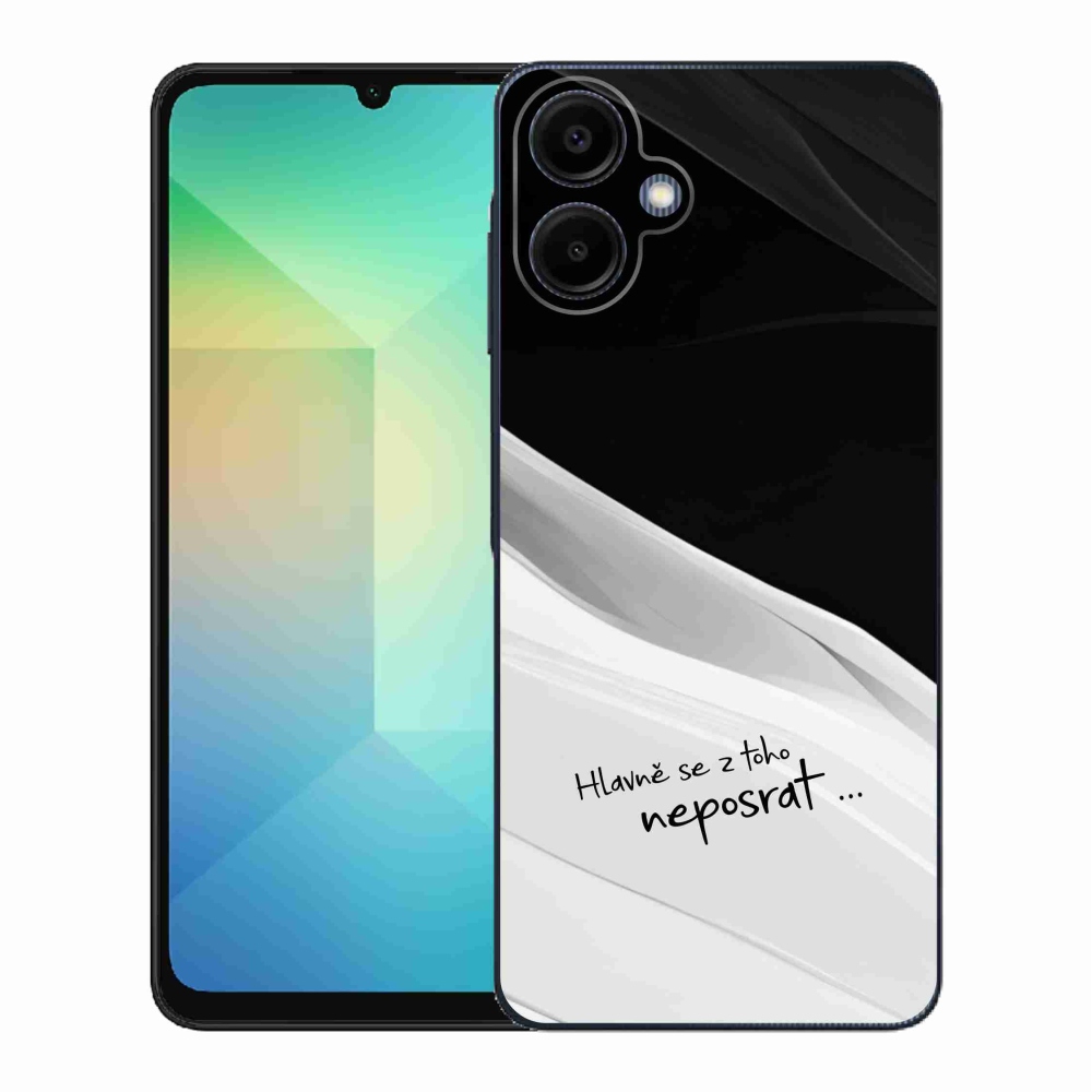 Gél borító mmCase Samsung Galaxy A06 4G - vicces szöveg 13 fehér és fekete háttérrel