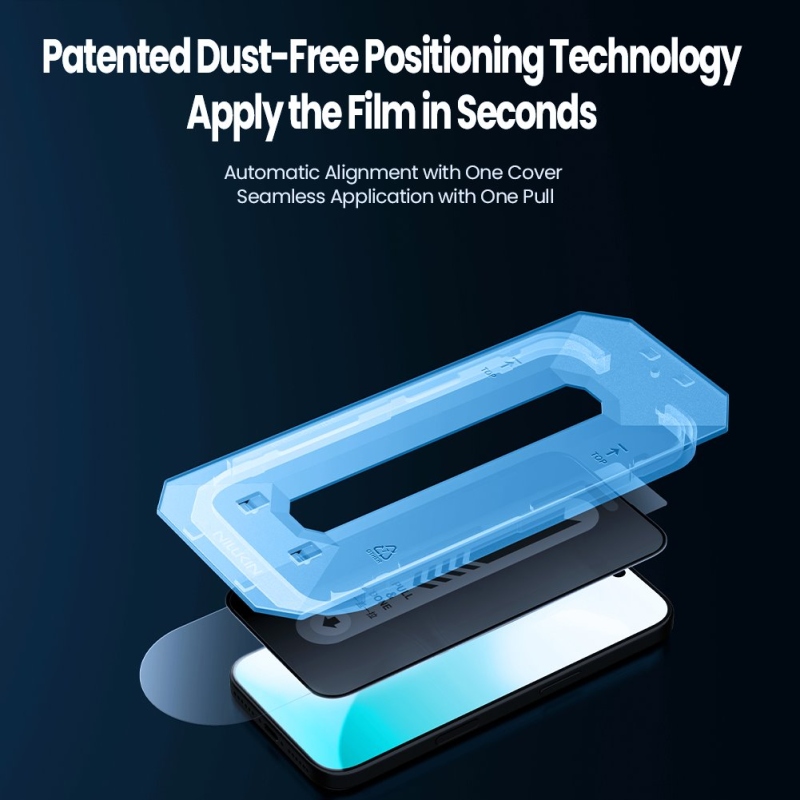 Nillkin Edzett üveg 0.25mm Guardian 2.5D Apple iPhone 17 Pro Max fekete (applikátorral)