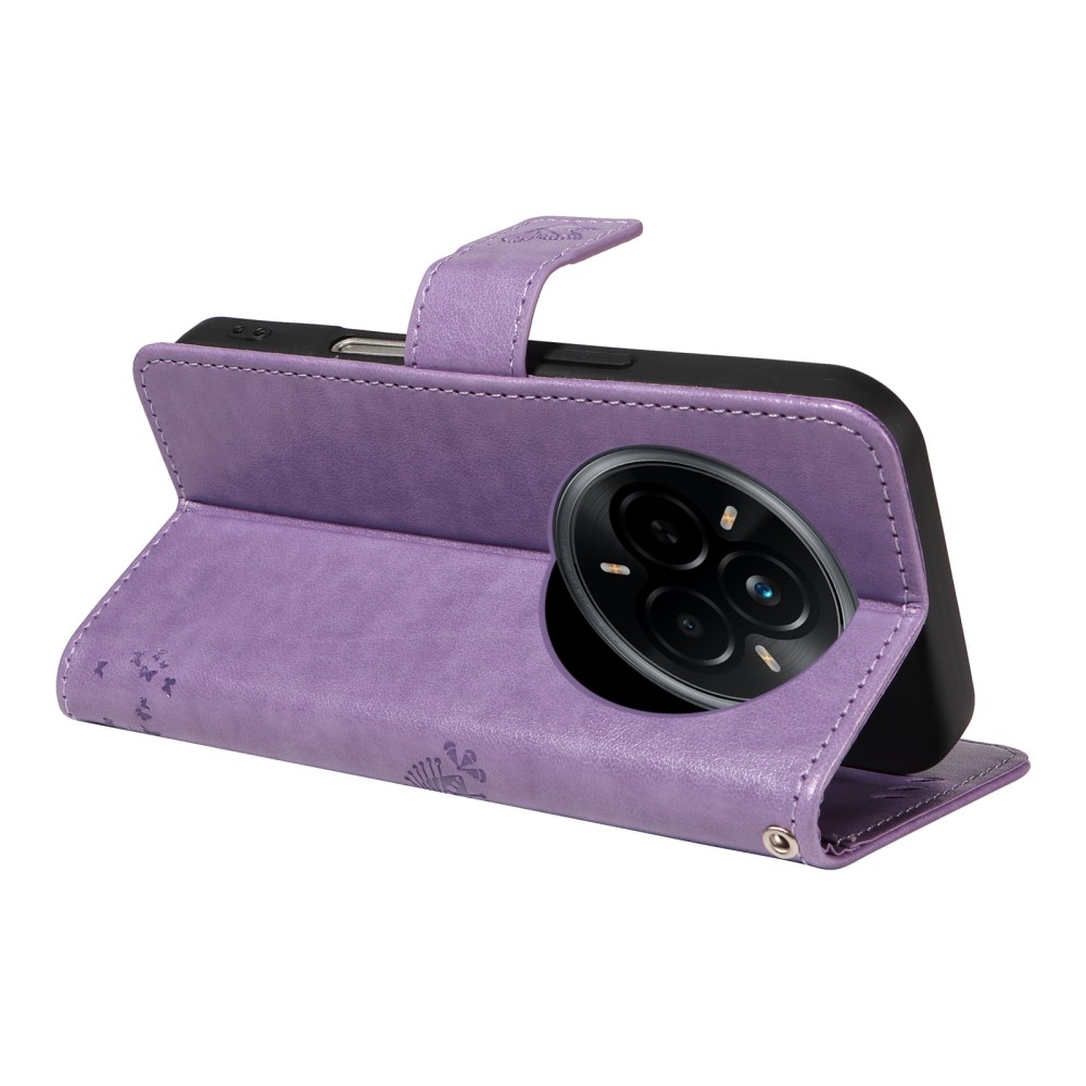 Fák könyvtáska a Realme 14 Pro 5G-hez - világos lila