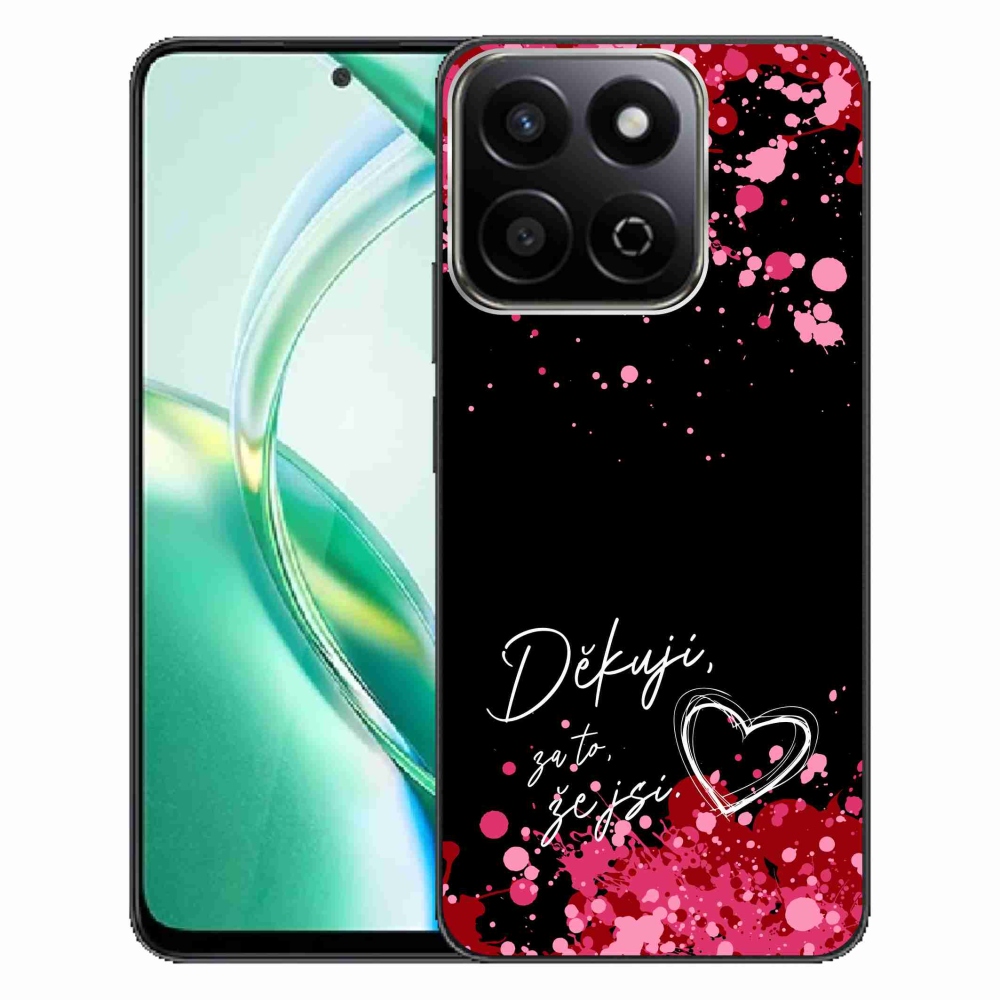 Zselés borító mmCase a Honor 200 Smart 5G készülékhez - szerelmes szöveg 2 fekete háttér