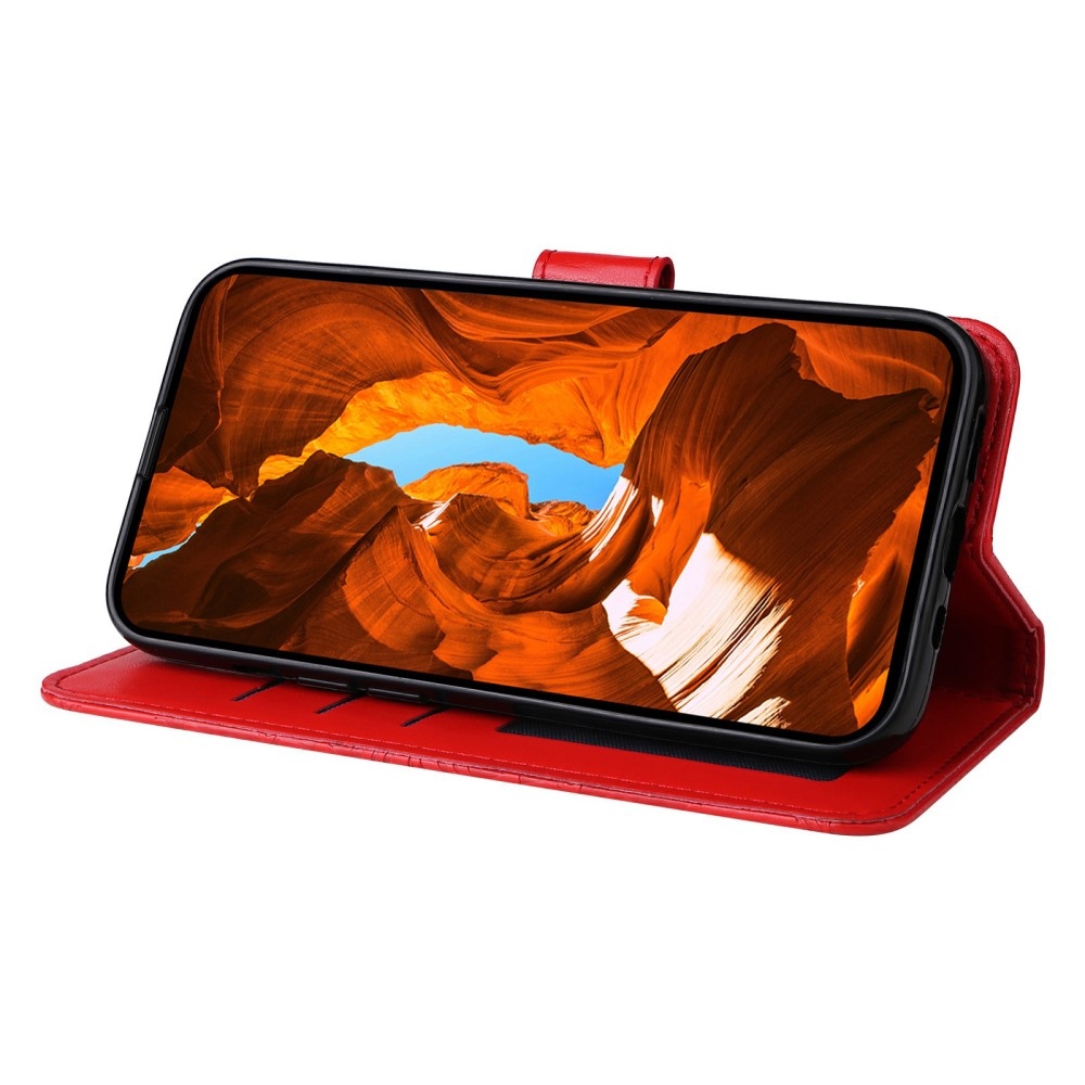 Napraforgó könyv tok a Xiaomi Poco X7 Pro 5G-hez - piros