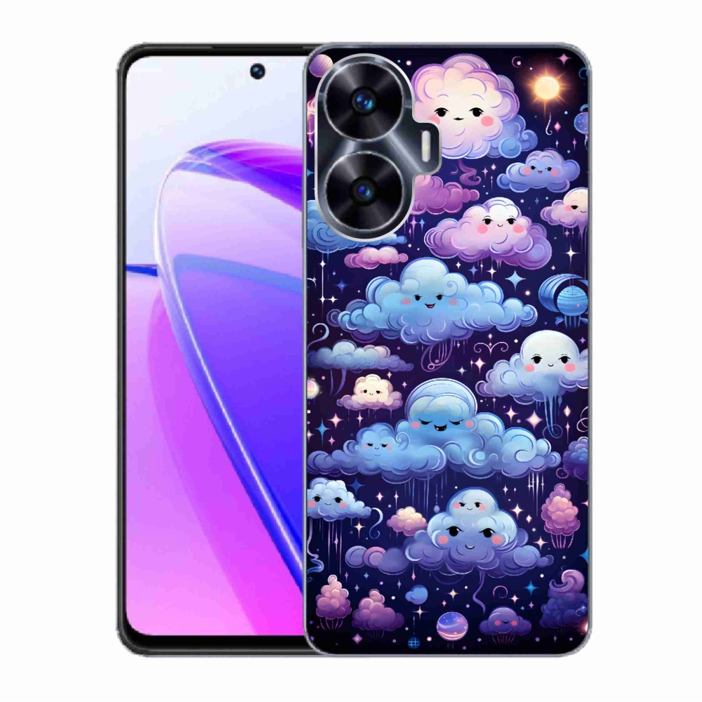 Gél borítás mmCase a Realme C55 készülékhez - felhők