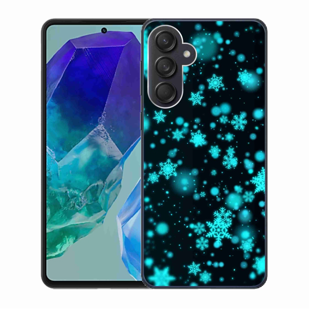 Gél védőhuzat mmCase Samsung Galaxy M55 5G - hópelyhek 1