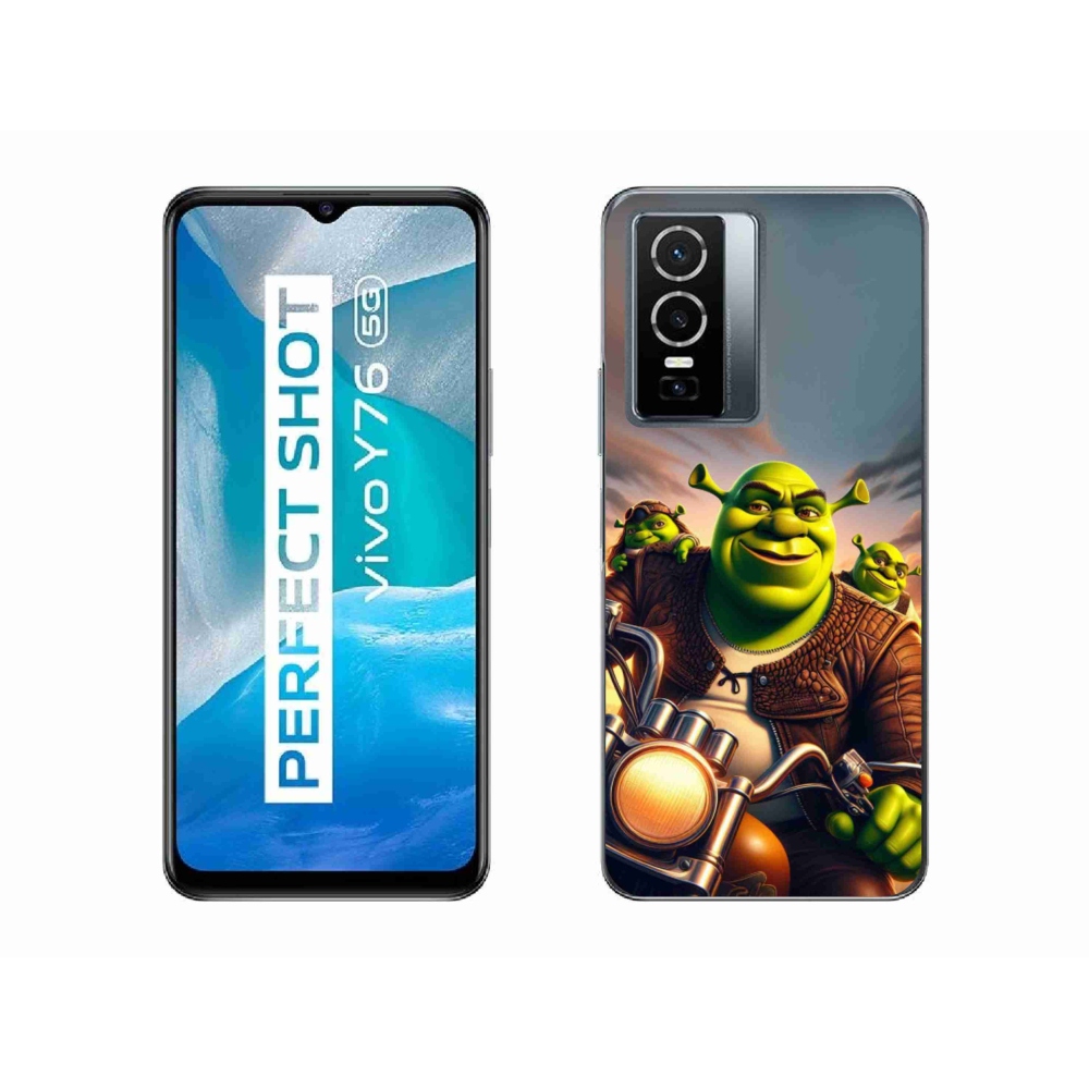 Gél borítás mmCase a Vivo Y76 5G-hez - Shrek egy motorkerékpáron
