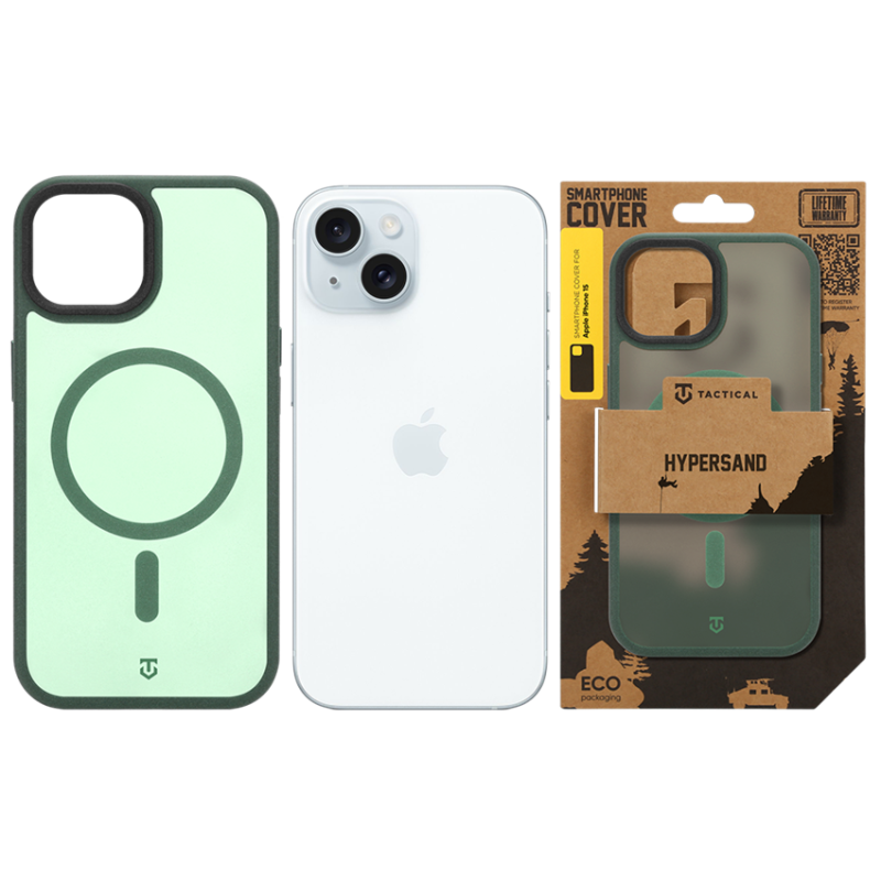 Tactical MagForce Hypersand tok az Apple iPhone 15-hez, Forest Green színben