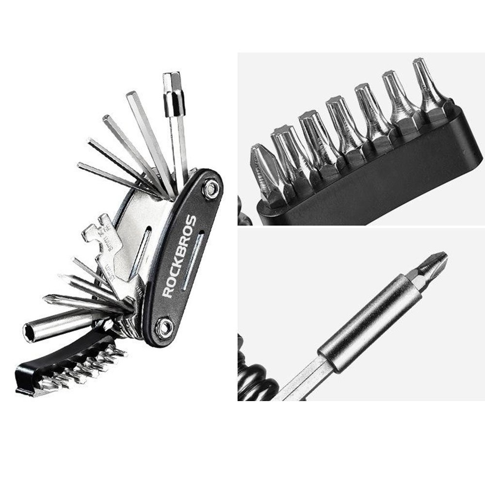 Kompakt 16 az 1-ben kerékpárszerszám a gyors kerékpárjavításhoz