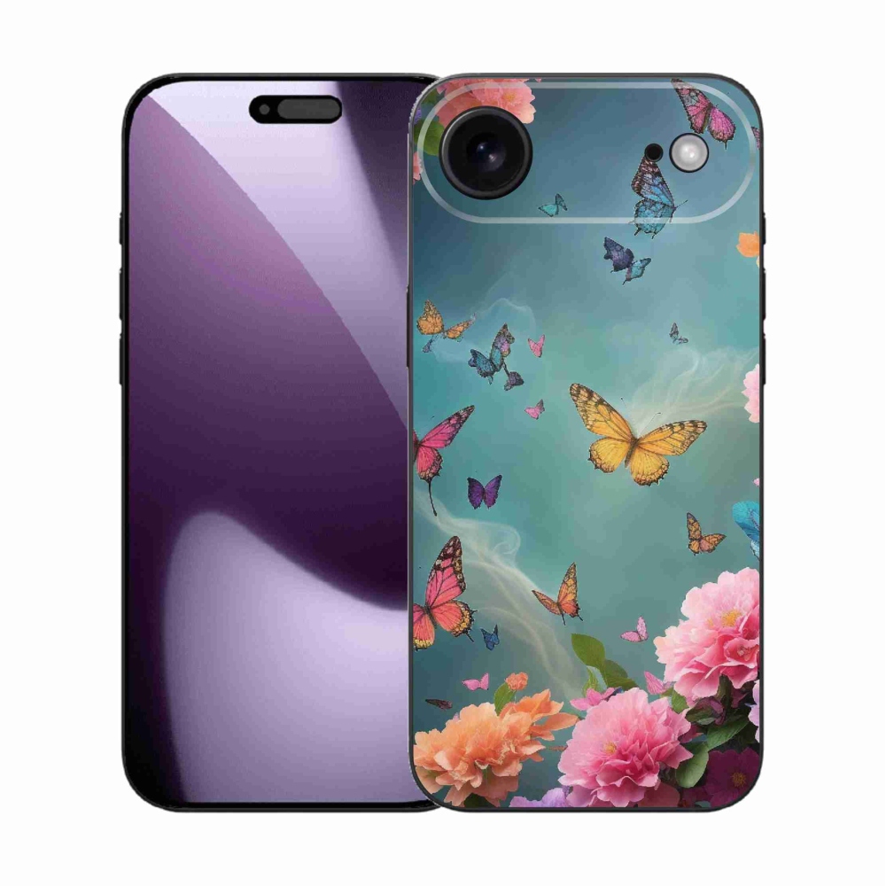 Gél borítás mmCase iPhone 17 Air készülékhez - színes virágok és pillangók