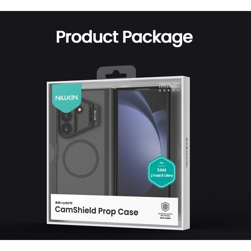 Nillkin CamShield Prop Magnetic (átlátszó lencse) hátsó tok a Samsung Galaxy Z Fold 8 Ultra-hoz, átlátszó fekete