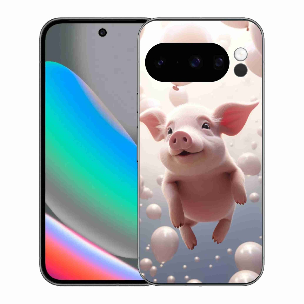 Gél borítás mmCase a Google Pixel 10 Pro számára - malacka lufikkal