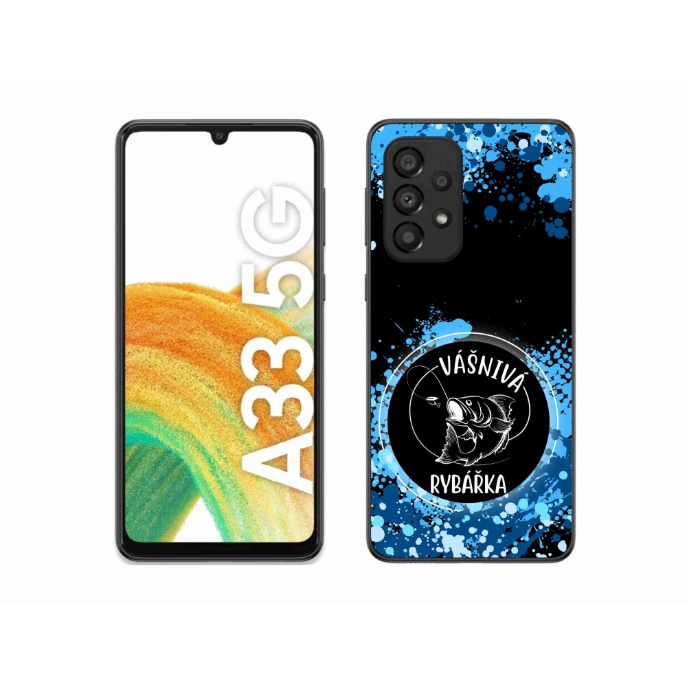 Gél borító mmCase Samsung Galaxy A33 5G - szenvedélyes halásznő fekete háttérrel