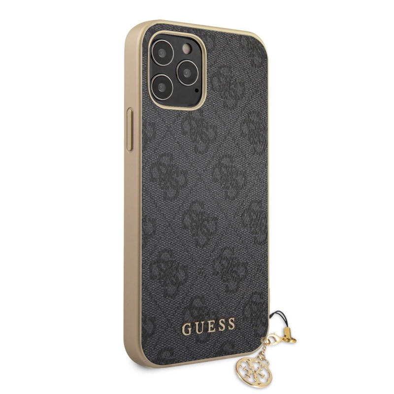 Guess 4G Charms hátlap iPhone 12/12 Pro 6.1 szürke iPhone 12/12 Pro 6.1 szürke borítóhoz