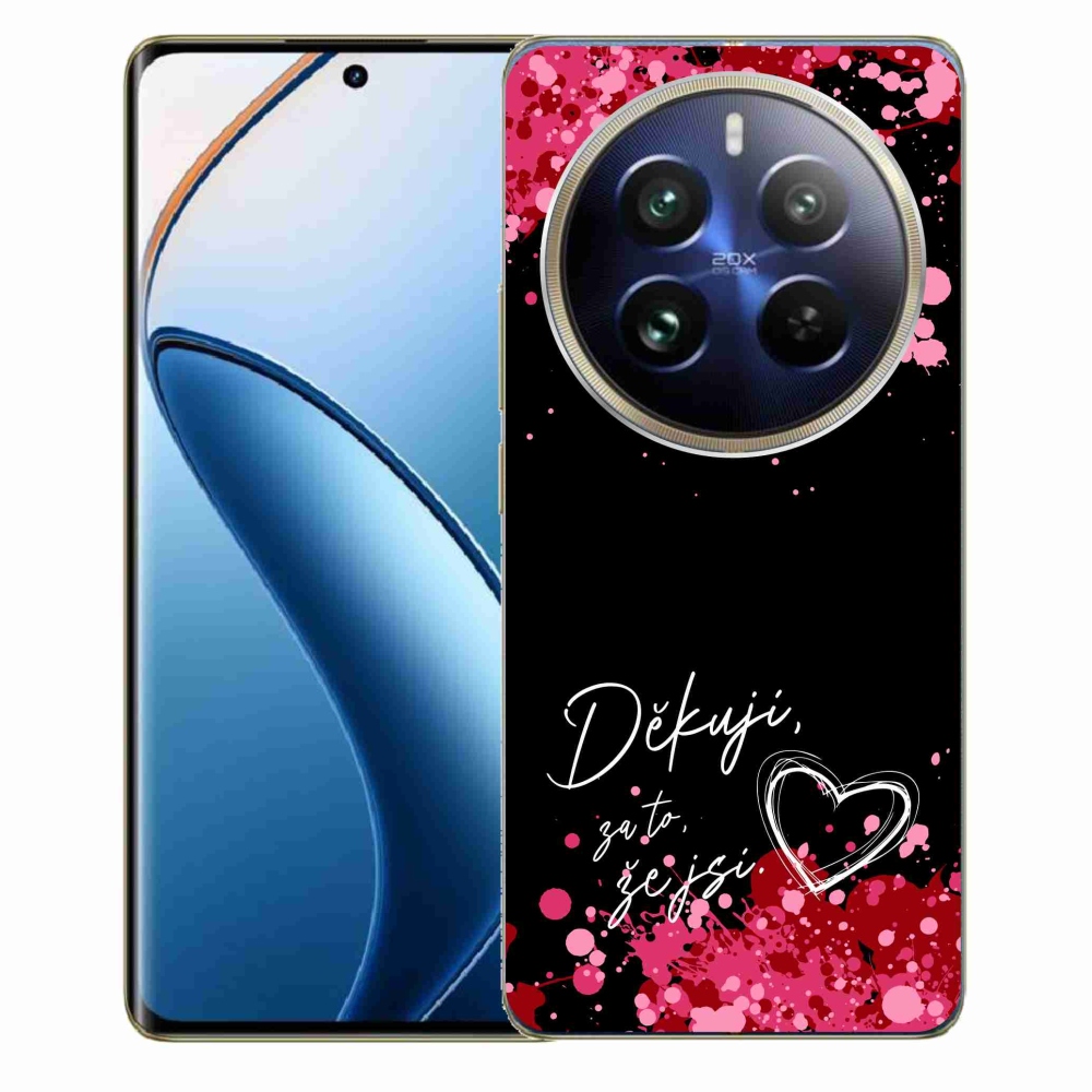 Gél borító mmCase a Realme 12 Pro 5G/12 Pro+ 5G - szerelem szöveg 2 fekete háttérrel