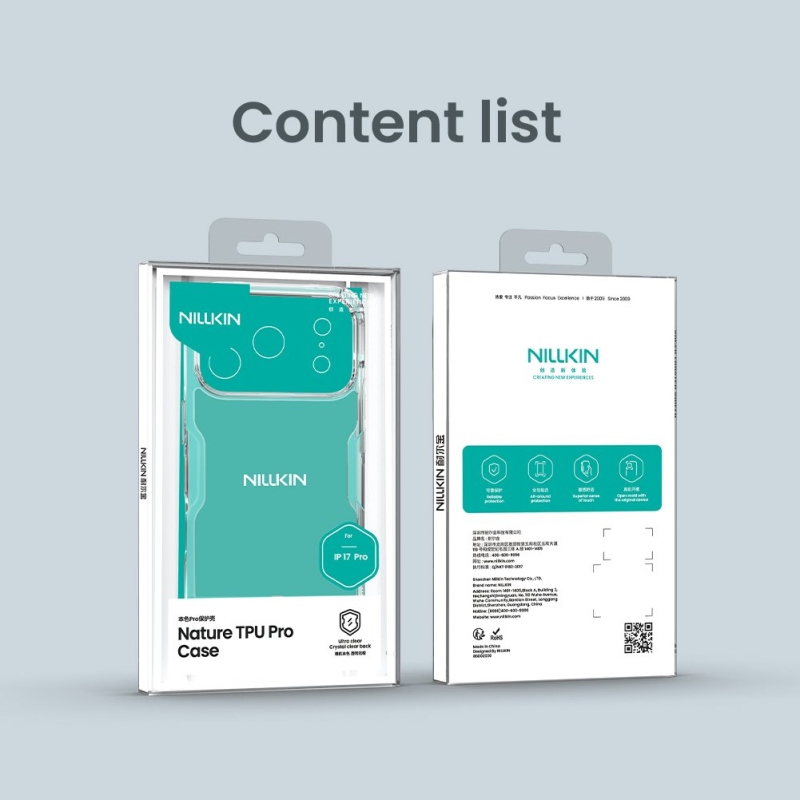 Nillkin Nature TPU PRO borító Apple iPhone 17 Pro átlátszó fekete