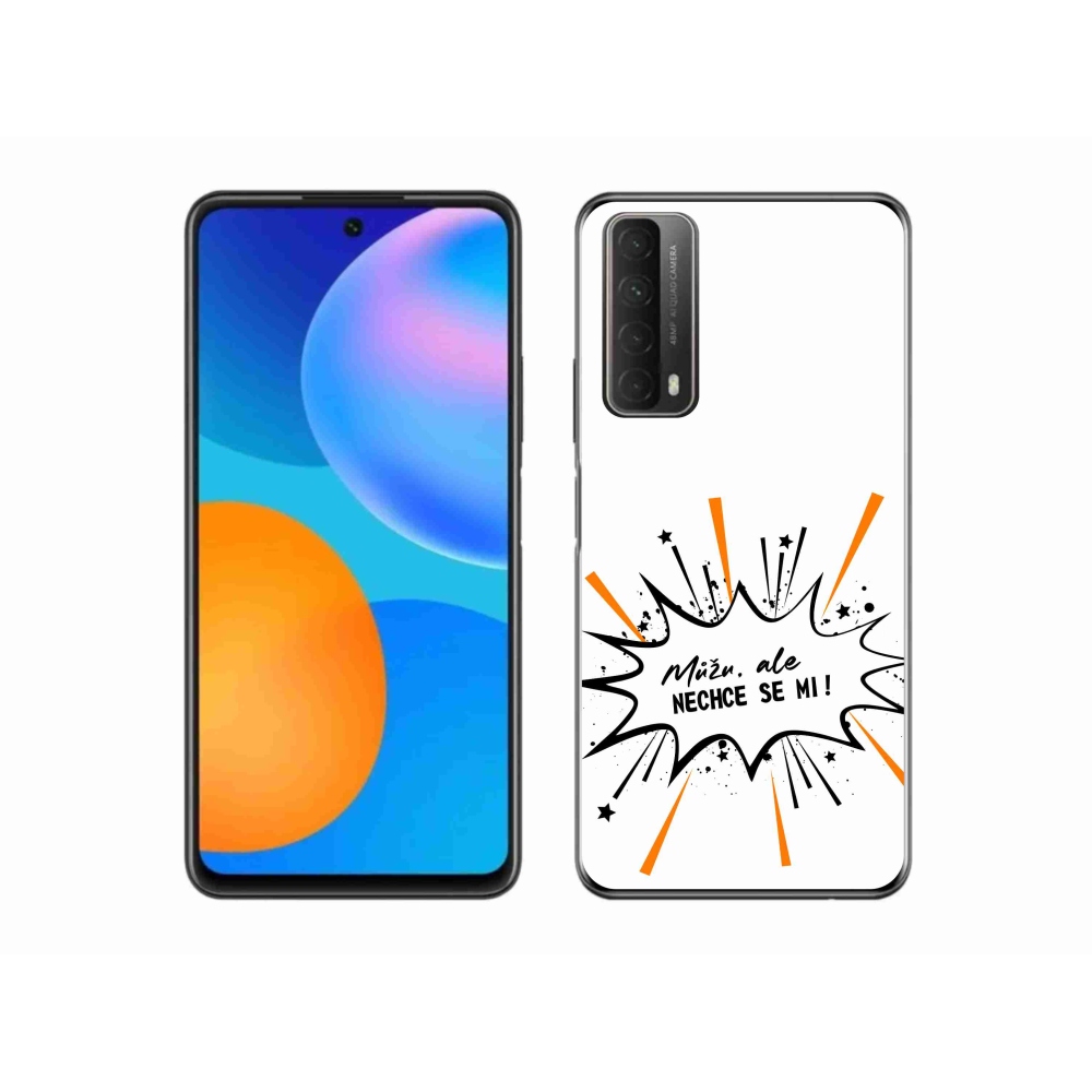 Gél borító mmCase a Huawei P Smart (2021) számára - vicces szöveg 11 fehér háttér