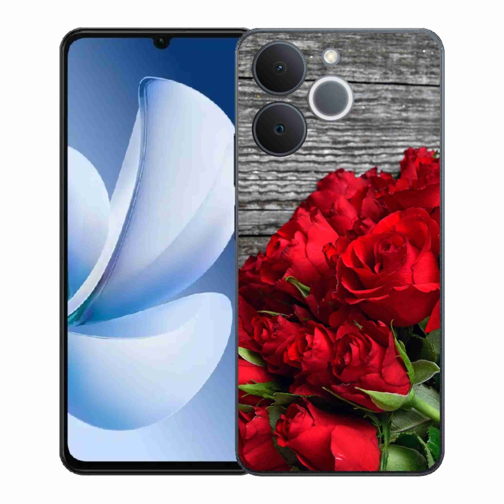 Zselés borítás mmCase a Realme Note 70T-hez - piros rózsa