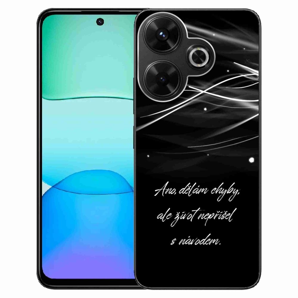 Gél borítás mmCase a Xiaomi Redmi 13 4G/Poco M6 4G számára - idézem fekete háttérrel