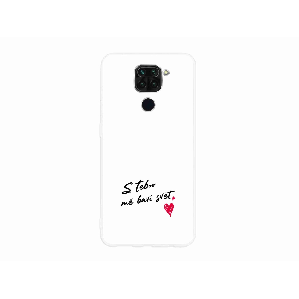 Gél borító mmCase a Xiaomi Redmi Note 9-hez - szerelem szöveg 1 fehér háttér