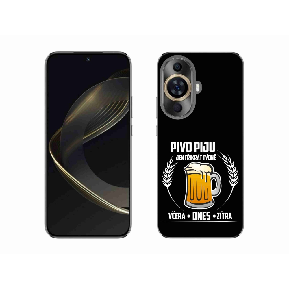 Gél borító mmCase a Huawei Nova 11 készülékhez - sör motívum fekete háttérrel