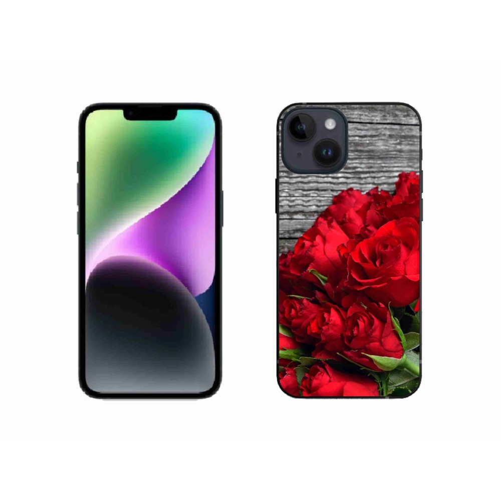 Gél borítás mmCase iPhone 14 készülékhez - piros rózsa