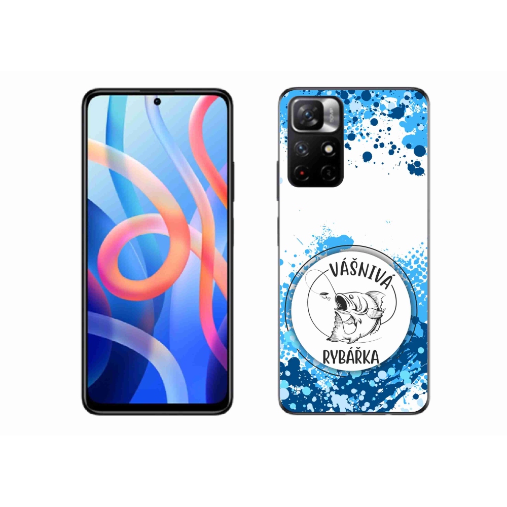 Gél borító mmCase a Xiaomi Redmi Note 11S 5G számára - szenvedélyes halász fehér háttérrel