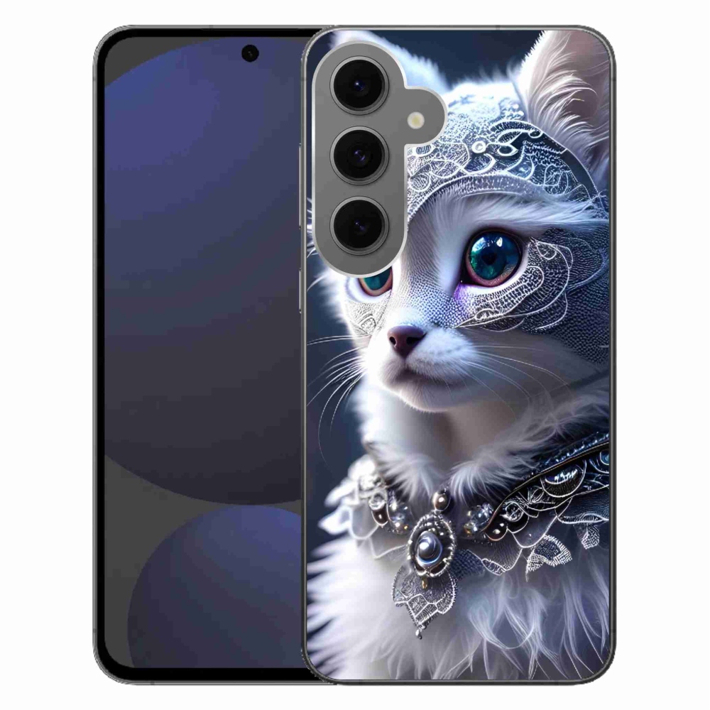 Gél védőhuzat mmCase Samsung Galaxy S24 FE készülékhez - fehér macska