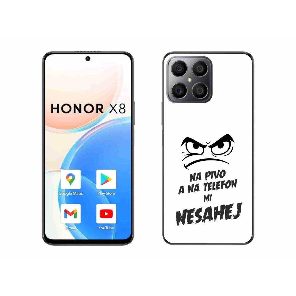 Gél borítás mmCase a Honor X8 4G-hez - sör motívum 2 fehér háttérrel