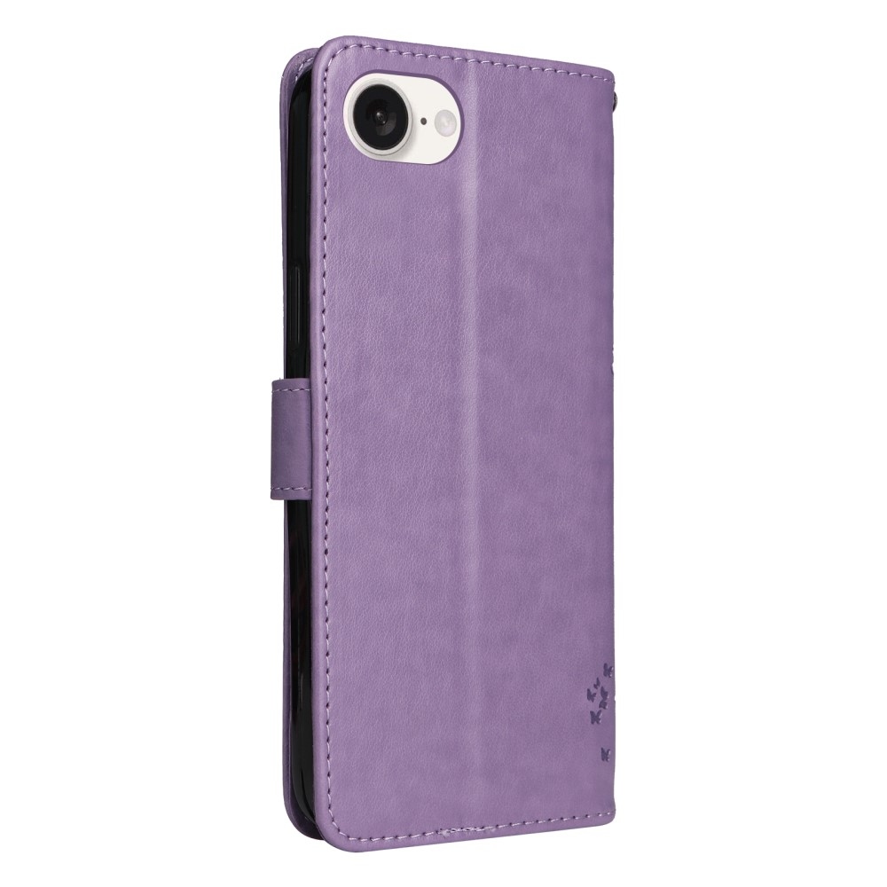 Fák könyvtáska iPhone 16e készülékhez - világos lila
