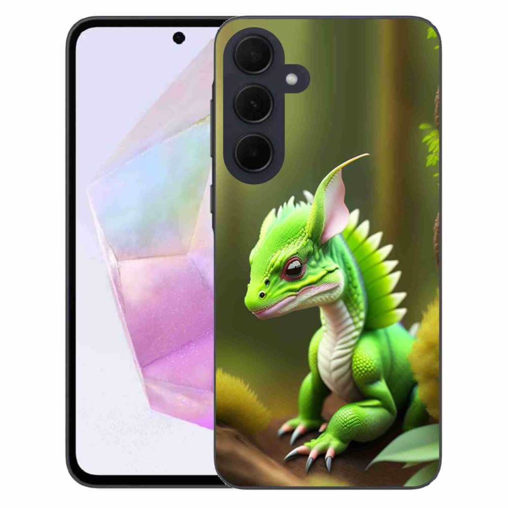 Zselés borítás mmCase Samsung Galaxy A35 5G - zöld sárkányhoz