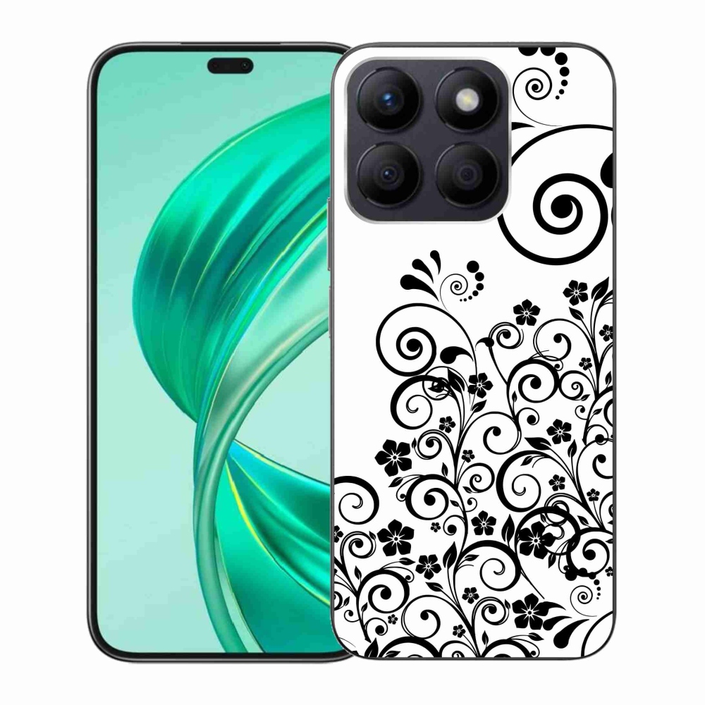 Zselés borítás mmCase a Honor X8b készülékhez - fekete-fehér virágminták