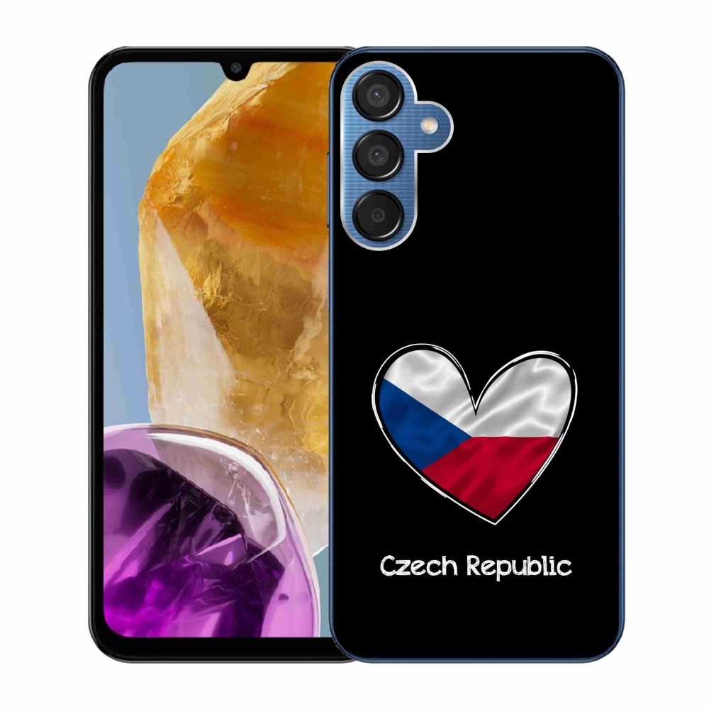 Zselés borítás mmCase Samsung Galaxy M15 5G - zászlós szív fekete háttérrel