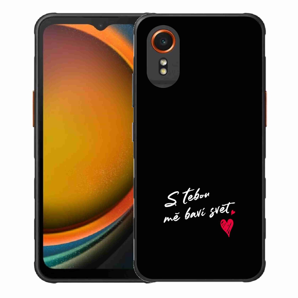 Gél borító mmCase Samsung Galaxy Xcover 7 készülékhez - text in love 1 fekete háttér