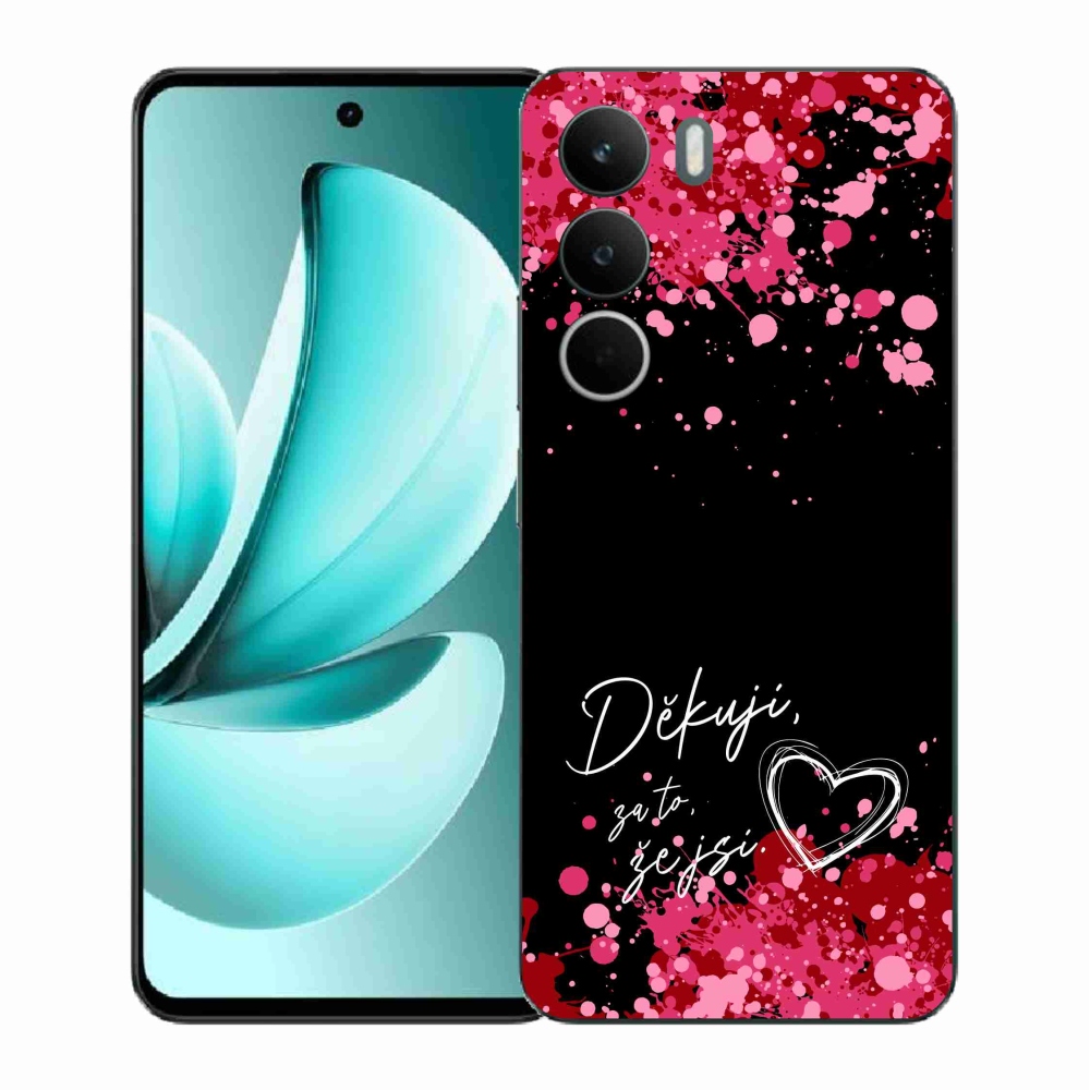 Gél borító mmCase a Realme C71 készülékhez - text in love 2 fekete háttérrel