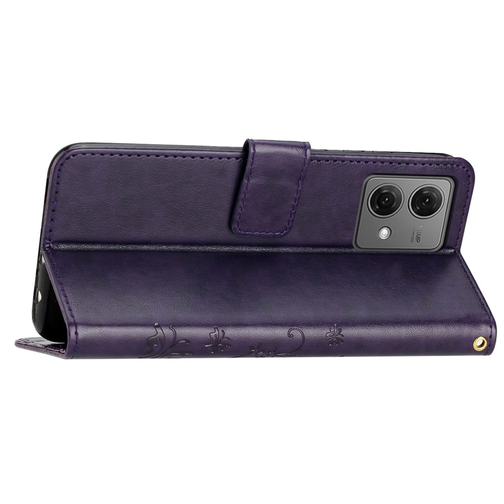 Virágok könyv tok Motorola Moto G85 5G - sötét lila