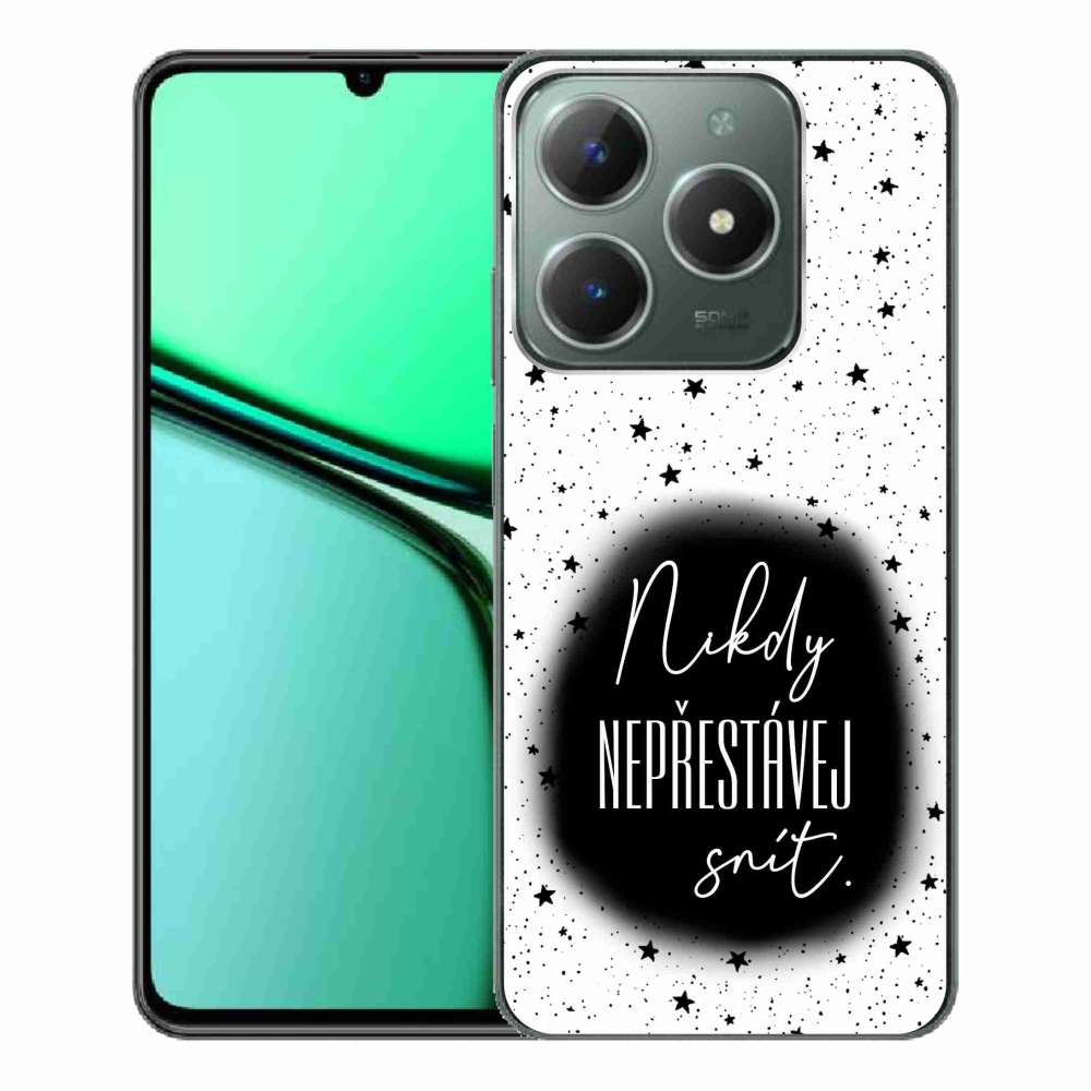 Zselés borító mmCase a Realme C61 készülékhez - idézet 1 fekete-fehér háttérrel