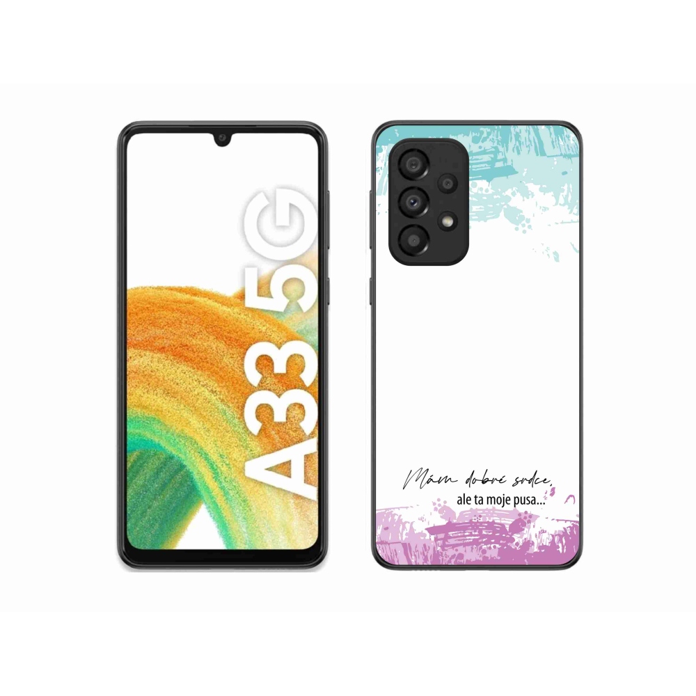 Gél borító mmCase Samsung Galaxy A33 5G - vicces szöveg 3 fehér háttérrel