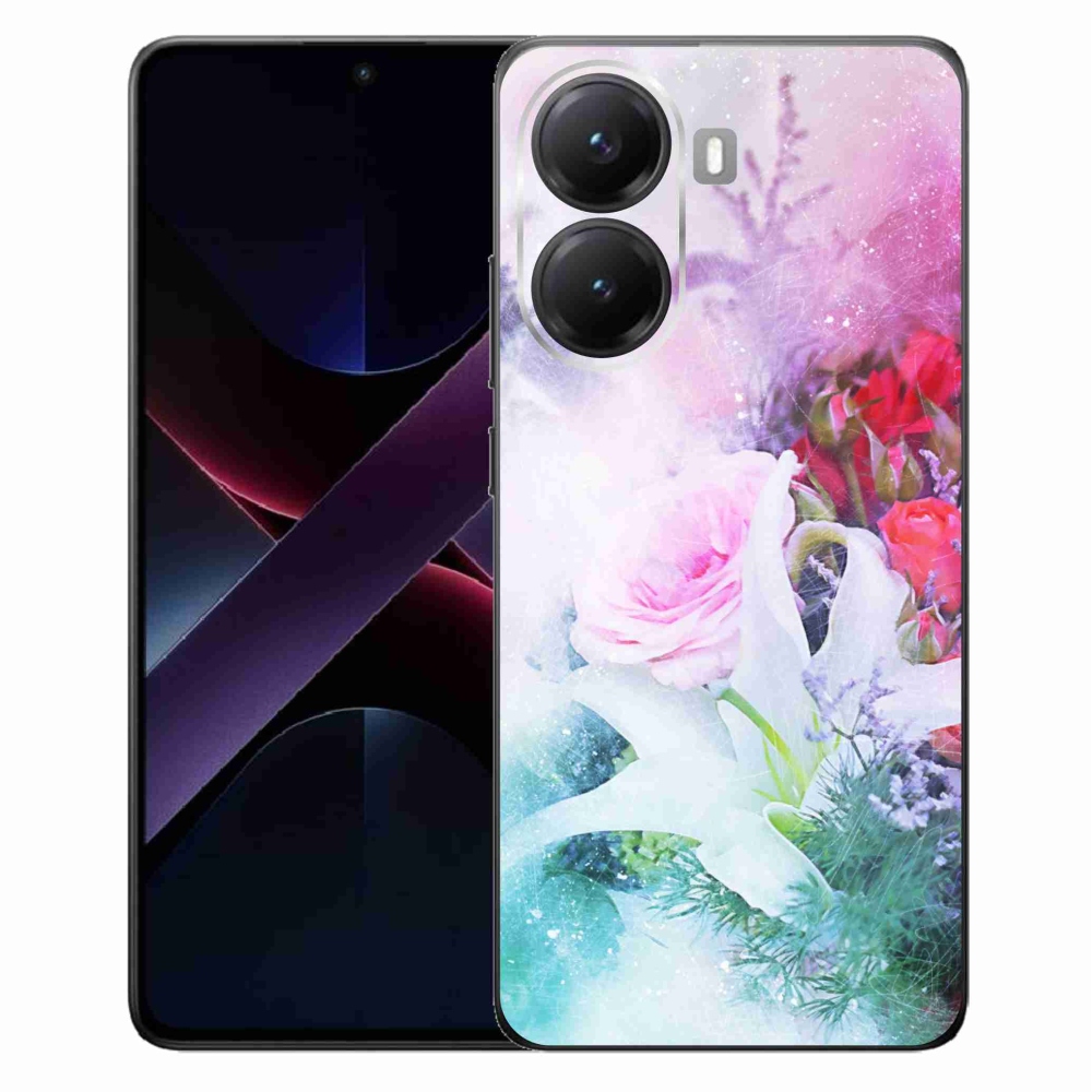 Gél borító mmCase a Xiaomi Poco X7 Pro 5G számára - virágok 4