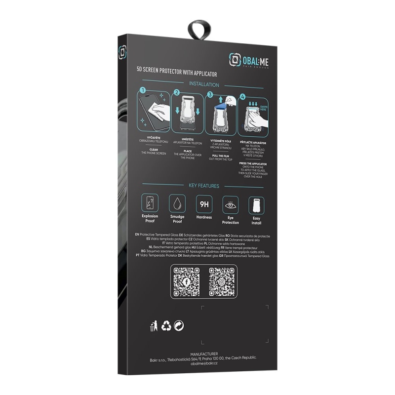 TOK: ME 5D edzett üveg felhelyezővel az Apple iPhone 17/17 Pro/18 Pro készülékekhez, fekete