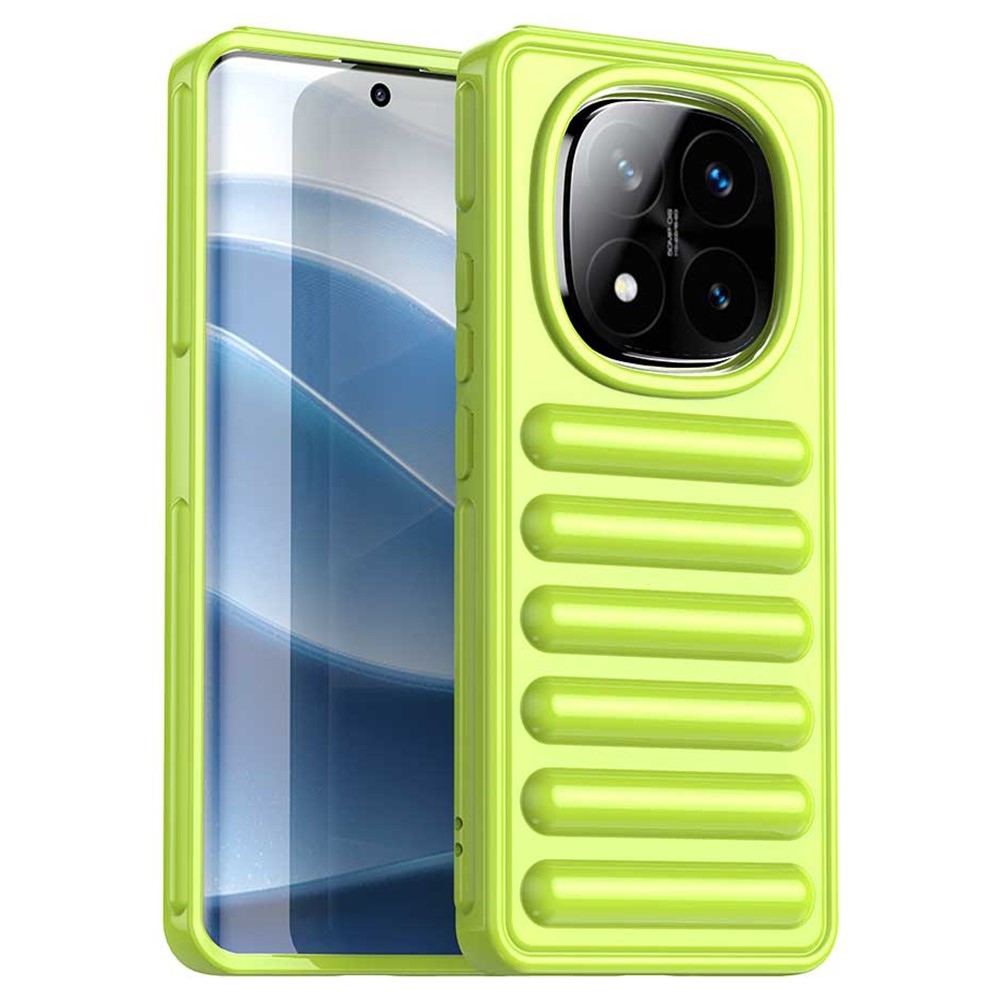 Csíkos tartós borító Xiaomi Redmi Note 14 Pro+ 5G - zöld