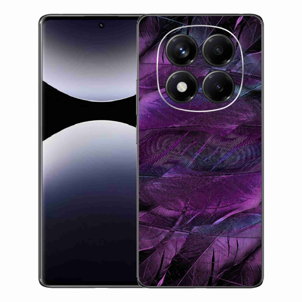 Zselés borítás mmCase a Xiaomi Redmi Note 14 Pro készülékhez - lila tollak