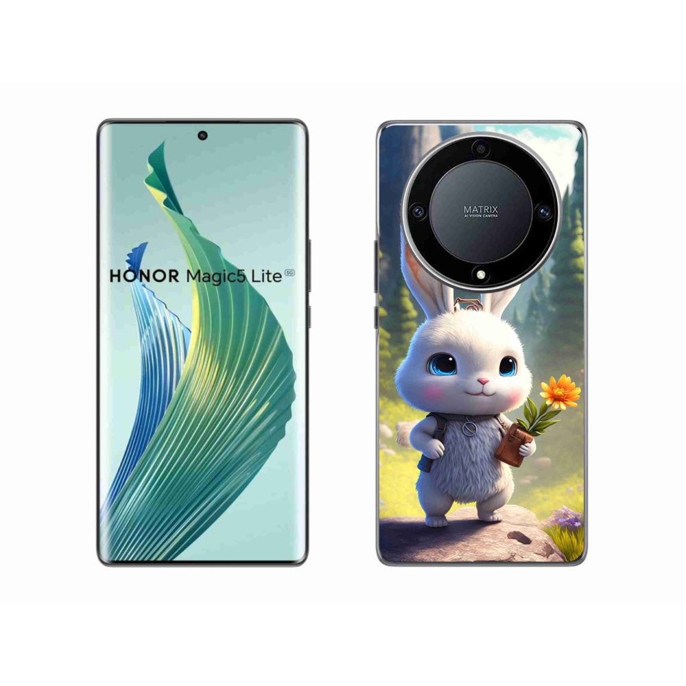 Gél borítás mmCase a Honor Magic 5 Lite 5G számára - aranyos nyuszi
