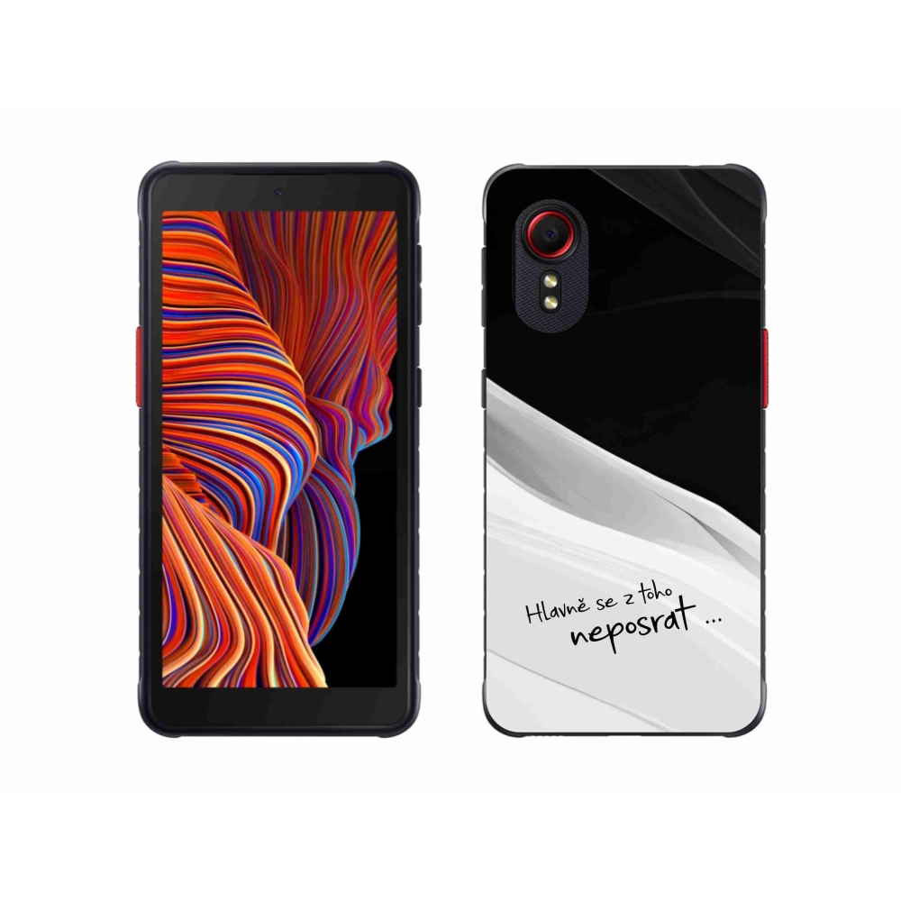 Gél borító mmCase Samsung Galaxy Xcover 5 készülékhez - vicces szöveg 13 fehér és fekete háttérrel