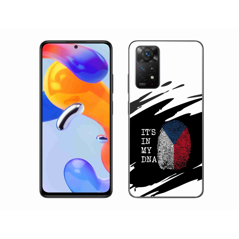 Gél borító mmCase a Xiaomi Redmi Note 11 Pro 4G/5G - zászló ujjlenyomat fekete és fehér háttérrel