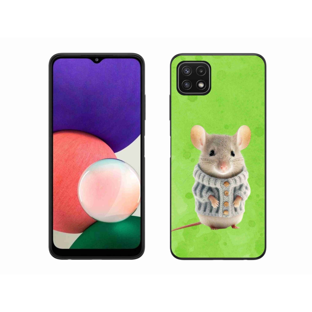 Zselés borítás mmCase Samsung Galaxy A22 5G - egér pulóverben