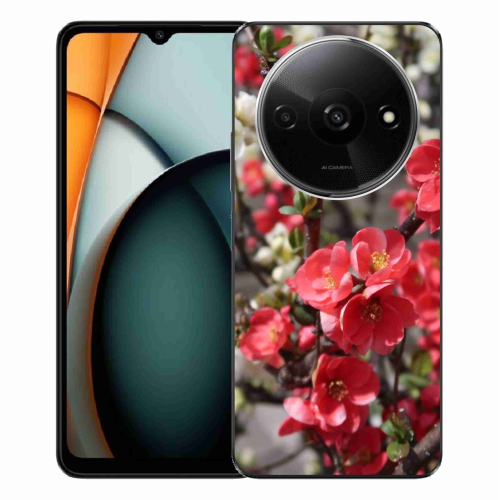 Gél borítás mmCase a Xiaomi Redmi A3-hoz - piros virágok